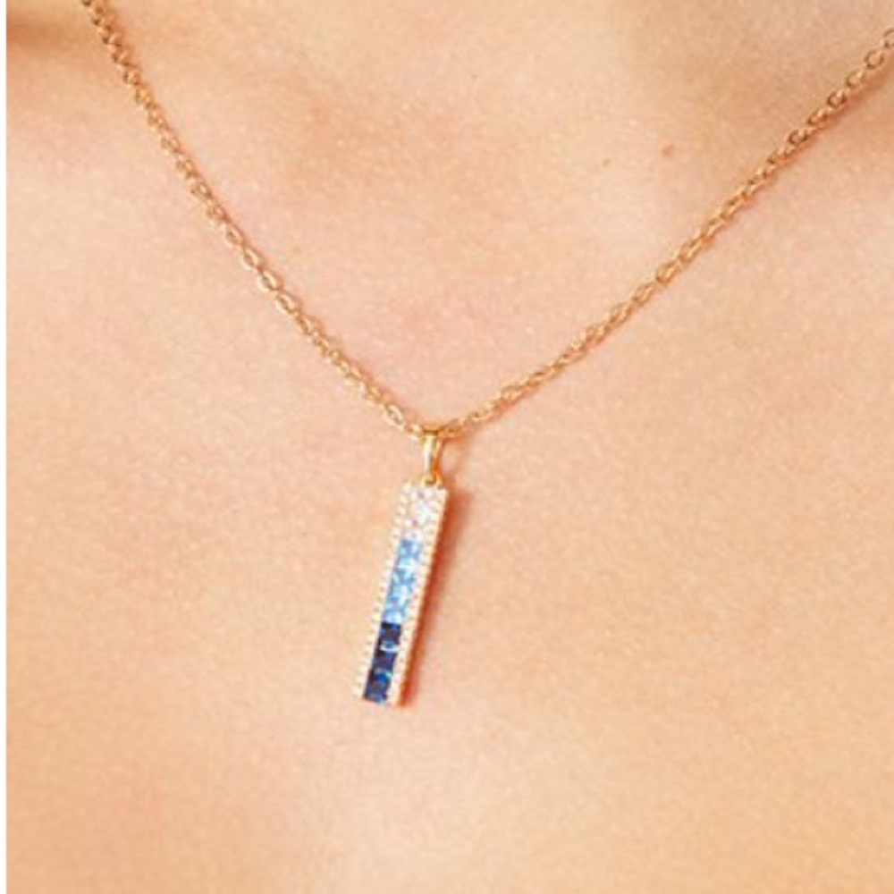 New Vince Camaro Blue Ombré CZ Necklace